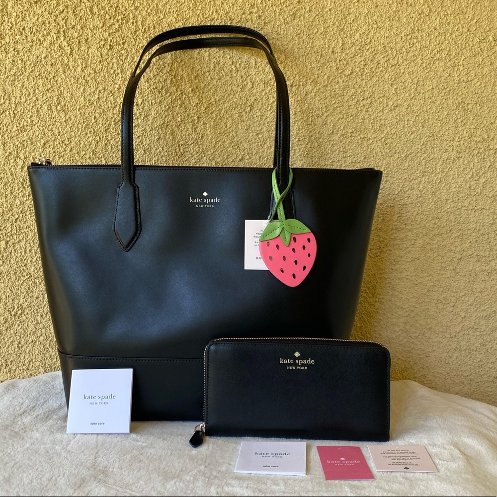SOLD! NWT 2PCS Kate Spade Tote & Wallet Black - Picture 3 of 17
